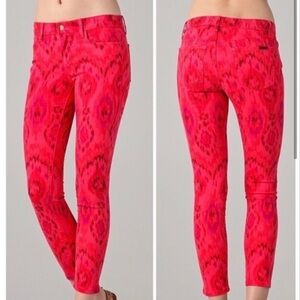 Joe’s Aztec Print Vibrant Color Skinny Ankle  Jeans Sz 29 Western Boho